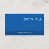 Sapphire Blue Floral Modern Geometric Elegant Visitekaartje (Achterkant)