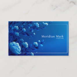 Sapphire Blue Floral Modern Geometric Elegant Visitekaartje