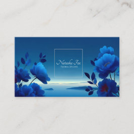 Sapphire Blue Floral Modern Geometric Ocean Visitekaartje