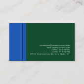 Sapphire Blue Forest Green Trendy Visitekaartje (Achterkant)