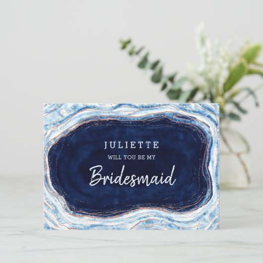 Sapphire Blue Geode is mijn Bridesmaid proposal Ka (Staand voorkant)