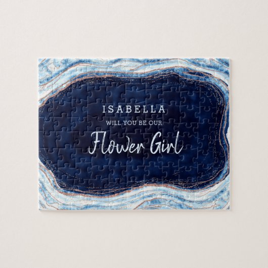 Sapphire Blue Geode is ons Bloemenmeisje-voorstel Legpuzzel (Horizontaal)