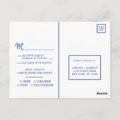 Sapphire Blue Geode Slice Bruiloft Maaltijd Keuze  Briefkaart (Achterkant)