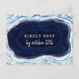 Sapphire Blue Geode Slice Bruiloft Maaltijd Keuze  Briefkaart