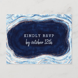 Sapphire Blue Geode Slice Bruiloft Maaltijd Keuze  Briefkaart