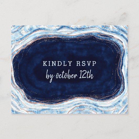 Sapphire Blue Geode Slice Bruiloft Maaltijd Keuze  Briefkaart (Voorkant)