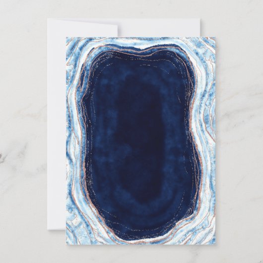 Sapphire Blue Geode Slice Bruiloft Vrijgezellenfee Kaart (Achterkant)