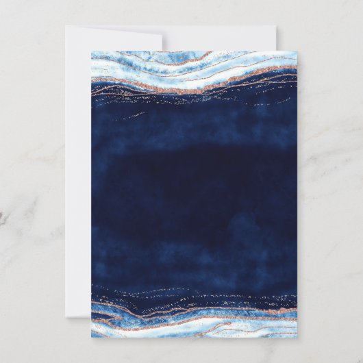 Sapphire Blue Geode Slice Couple's Trouwdouche Kaart (Achterkant)