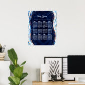 Sapphire Blue Geode Wedding Table Poster (Thuiskantoor)