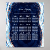 Sapphire Blue Geode Wedding Table Poster (Voorkant)