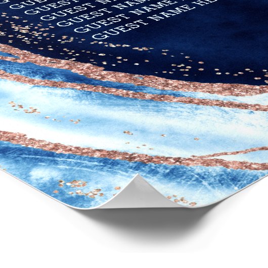Sapphire Blue Geode Wedding Table Poster (Hoek)
