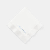 Sapphire Blue gepersonaliseerde munt bruiloft Servet (Hoek)