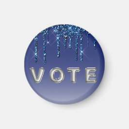 Sapphire Blue Glitter Drip Magneet