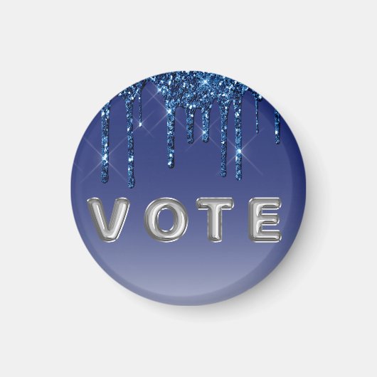 Sapphire Blue Glitter Drip Magneet (Voorkant)