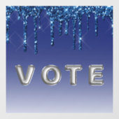 Sapphire Blue Glitter Drip  Raamsticker (Vel)