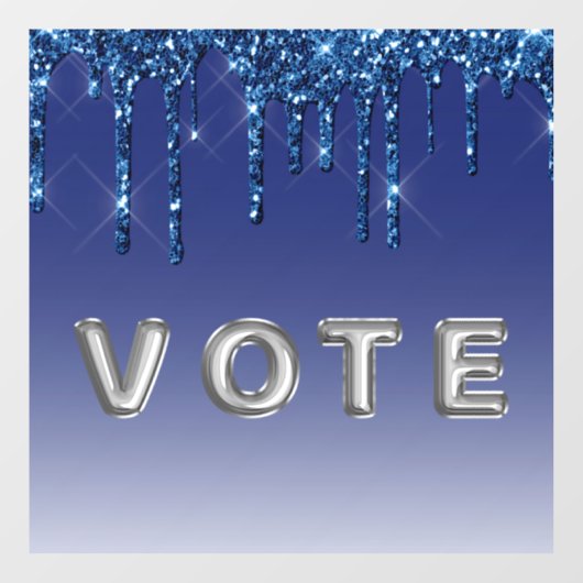 Sapphire Blue Glitter Drip  Raamsticker (Vel)