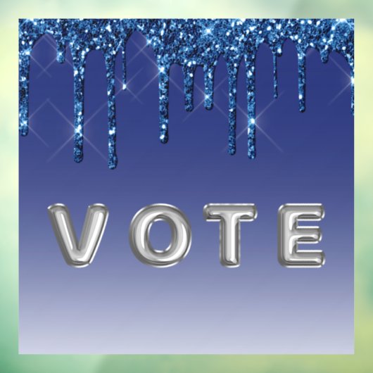 Sapphire Blue Glitter Drip  Raamsticker (Vel 3)