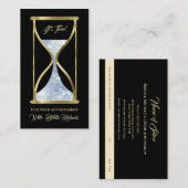 Sapphire Blue Glitter zandloper Haar en make-up Afsprakenkaartje (Voorkant / Achterkant)