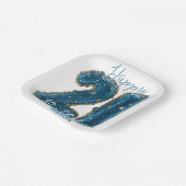 Sapphire Blue & Gold 21e verjaardag Papieren Bordje (Gebogen)