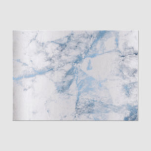 Sapphire Blue Gray Silver Marble Metallic Abstract Tissuepapier