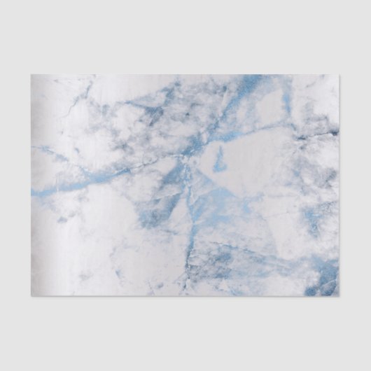 Sapphire Blue Gray Silver Marble Metallic Abstract Tissuepapier (Voorkant)