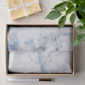 Sapphire Blue Gray Silver Marble Metallic Abstract Tissuepapier (Geschenk)