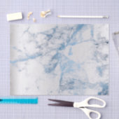 Sapphire Blue Gray Silver Marble Metallic Abstract Tissuepapier (Craft)