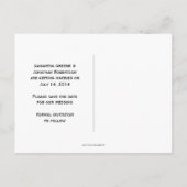 Sapphire Blue Heart Black Swirls Bewaar de datum Aankondigingskaart (Achterkant)