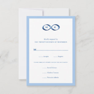 Sapphire Blue Infinity Hand Clasp Wedding RSVP