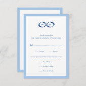 Sapphire Blue Infinity Hand Clasp Wedding RSVP (Voorkant / Achterkant)