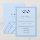 Sapphire Blue Infinity Hand Clasp Wedding RSVP (Voorkant / Achterkant)