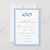 Sapphire Blue Infinity Hand Clasp Wedding RSVP Kaartje (Voorkant)