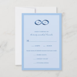 Sapphire Blue Infinity Hand Clasp Wedding RSVP Kaartje