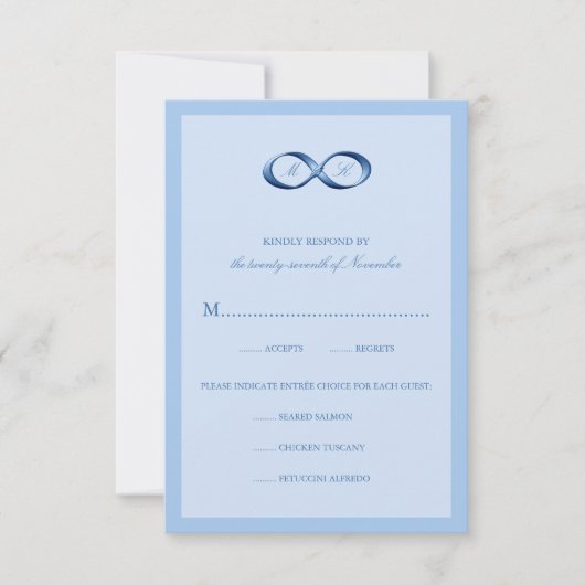 Sapphire Blue Infinity Hand Clasp Wedding RSVP Kaartje (Voorkant)