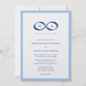 Sapphire Blue Infinity Hand gesp bruiloft uitnodig Kaart (Voorkant)