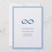 Sapphire Blue Infinity Hand gesp bruiloft uitnodig Kaart (Achterkant)