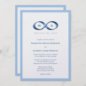 Sapphire Blue Infinity Hand gesp bruiloft uitnodig Kaart (Voorkant / Achterkant)