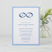 Sapphire Blue Infinity Hand gesp bruiloft uitnodig Kaart (Staand voorkant)