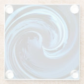 Sapphire Blue Island Wave Glazen Onderzetter (Achterkant)