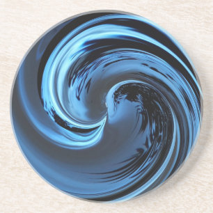 Sapphire Blue Island Wave Zandsteen Onderzetter