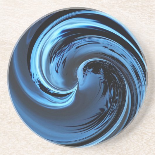 Sapphire Blue Island Wave Zandsteen Onderzetter (Voorkant)