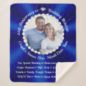 Sapphire Blue, Jubileum foto geschenken, gezellig Sherpa Deken (Voorkant)