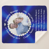 Sapphire Blue, Jubileum foto geschenken, gezellig Sherpa Deken (Voorkant (horizontaal))