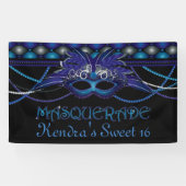 Sapphire Blue, Masquerade Party Spandoek (Horizontaal)