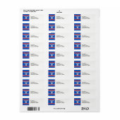 Sapphire Blue met Red White Stripes Team Jersey Etiket (Full Sheet)