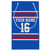 Sapphire Blue met Red White Stripes Team Jersey Klein Cadeauzakje (Achterkant)