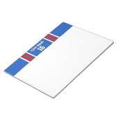 Sapphire Blue met Red White Stripes Team Jersey Notitieblok (Schuin)