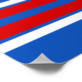 Sapphire Blue met Red White Stripes Team Jersey Poster (Hoek)