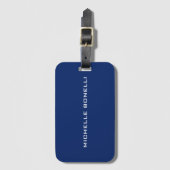 Sapphire Blue Minimalist Plain Leegbaar Modern Bagagelabel (Voorkant (verticaal))