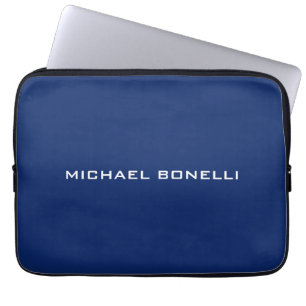 Sapphire Blue Minimalist Plain Leegbaar Modern Laptop Sleeve